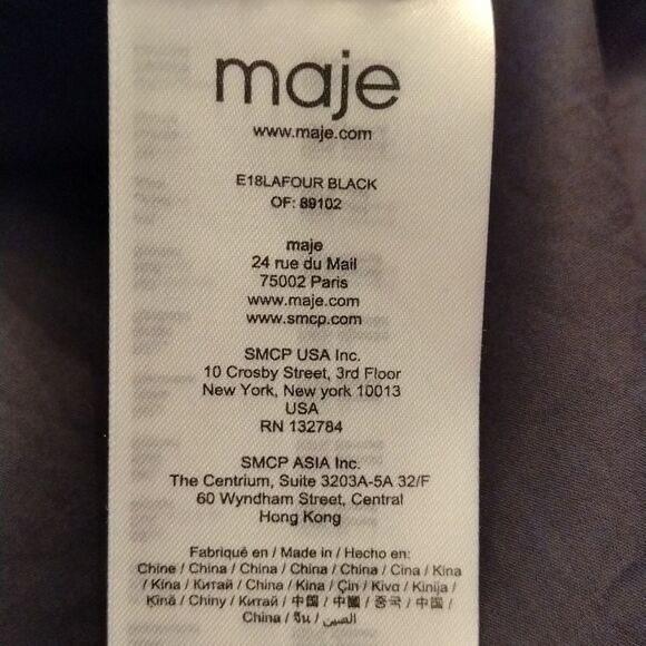 MAJE Lafour Smocked Embroidered Off-the-Shoulder Top, Size 1, US Small (… - Picture 6 of 9